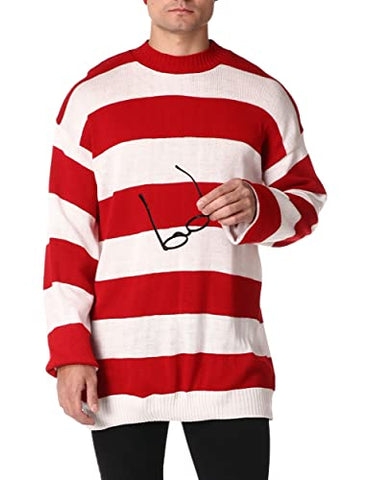 Rubie's Unisex-Adult's Where's Waldo Deluxe Plus Costume, as Shown, One Size