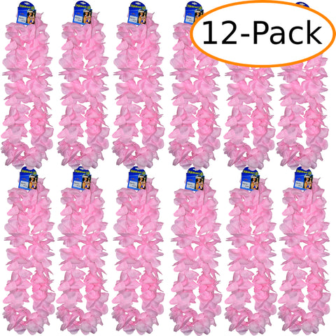 1 Dozen Lush 48" Hawaiian Leis - Pink