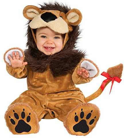 Rubie's unisex baby Cuddly Jungle Lil Lion Romper Costume, Golden, 6-12 Months US