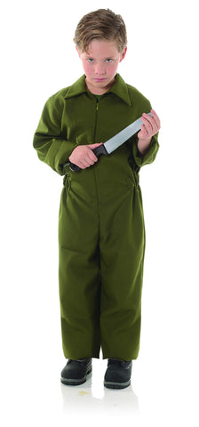 UNDERWRAPS Big Boy's Children's Horror Jumpsuit Costume - Boiler Suit Childrens Costume, Olive Green, Large