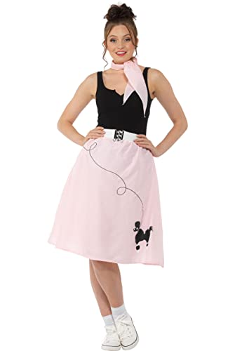 Karnival Costumes 50s Style Light Pink Poodle Skirt and Necktie Women's Costume Large 14-16