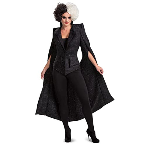 Disguise Women's De Vil, Official Disney Cruella Live Action Movie Finale Costume Outfit, Black, XL (18-20)