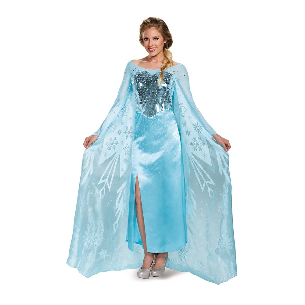 Disguise Women's Elsa Ultra Prestige Adult Costume, Blue, Small