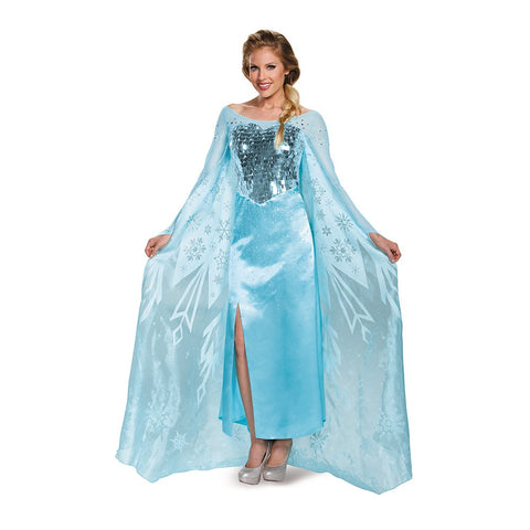 Disguise Women's Elsa Ultra Prestige Adult Costume, Blue, Small