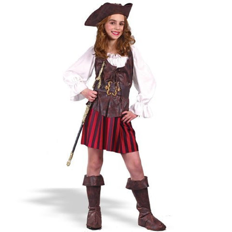 Fun World High Seas Buccaneer Costume, Medium 8-10, Brown