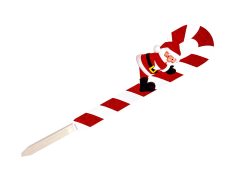Santa Candy Cane Christmas Yard Stake