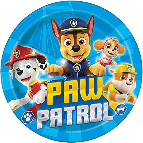 Unique Paw Patrol Round Dinner Plates-8 Pcs, 9", Multicolor