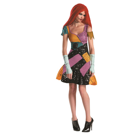 Disguise Tim Burtons The Nightmare Before Christmas Sally Glam Adult Costume,Yellow/Black/Purple,Medium/8-10