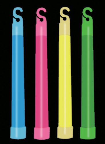 1 dozen 6" Glow in the Dark Sticks - 6 Colors