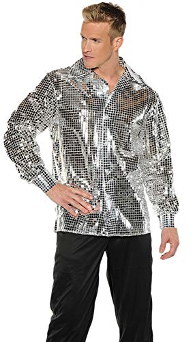 Men's Disco Ball Costume - Shirt Silver