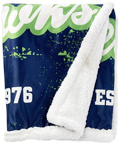Officially Licensed NFL Oakland Raiders "Old School" Mink Sherpa Throw Blanket, 50" x 60", Multi Color