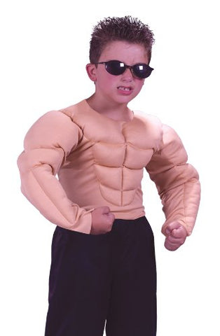 Fun World Boys Bodybuilder Muscle Shirt Kids Halloween Costume - Multicolor / Large 12 - 14