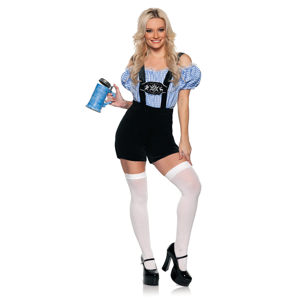 UNDERWRAPS Sexy Oktoberfest - Lederhosen Sexy Adult Halloween Costume for Women, Cute, Sexy beer girl, German Ledershosen Oktoberfect Costume, Medium (8-10)