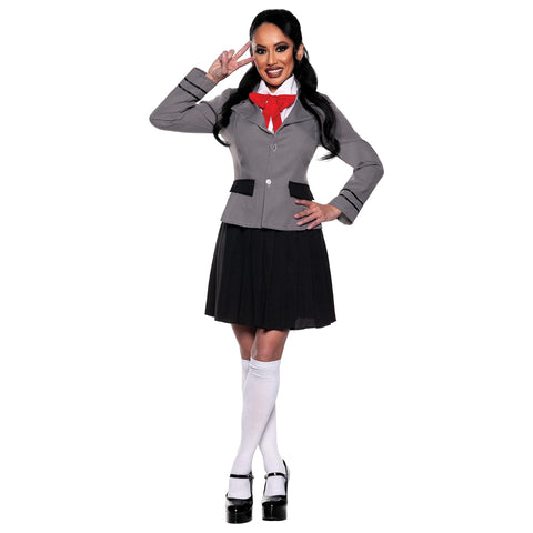 UNDERWRAPS Anime School Girl Cosplay - Traditional Anime School Uniform Costume Japanese Anime for Women, Halloween Dress Costume Set (Schoolgirl, Medium 8-10)