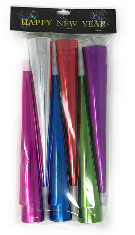 12" Foil Paper Horns - 12 ct
