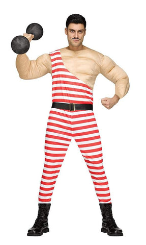 Fun World Men's Carny Muscle Man Adult Costume, Multi, STD. Up to 6' / 200 lbs.