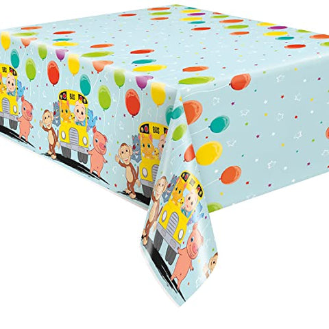 Unique Cocomelon Plastic Tablecover Table Cover, 54" X 84", Multicolor