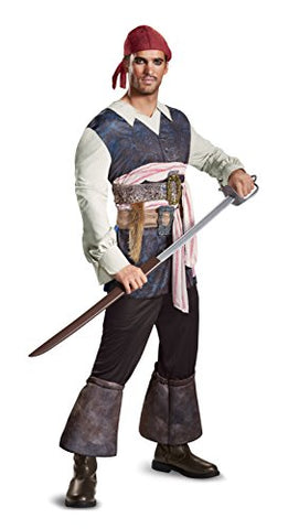 Disguise Men's Potc5 Captain Jack Sparrow Classic Adult Sized Costume, Brown, Medium US