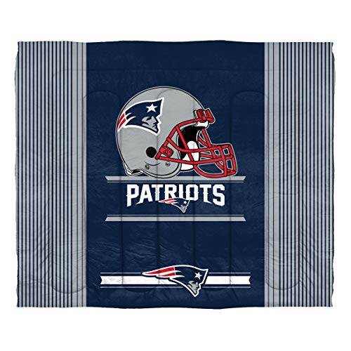 Officially Licensed NFL New England Patriots "Safety" King Comforter and 2 Sham Set, 102" x 86"