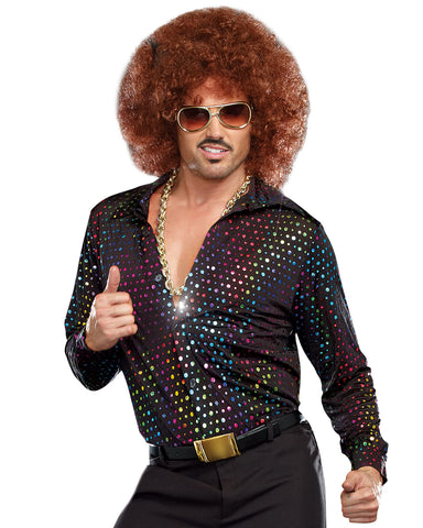 Dreamgirl Men's Plus Size Disco Dude Costume, Multi-Colored, XX-Large