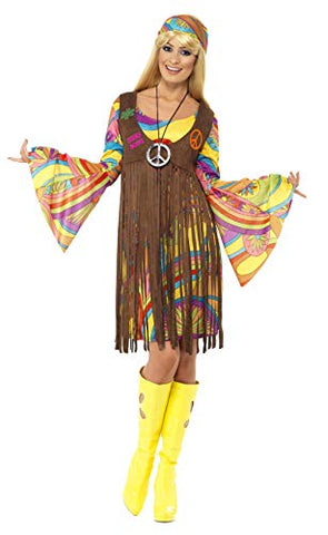 Smiffys Women 1960s Groovy Lady Adult Sized Costume, Brown, 1X US