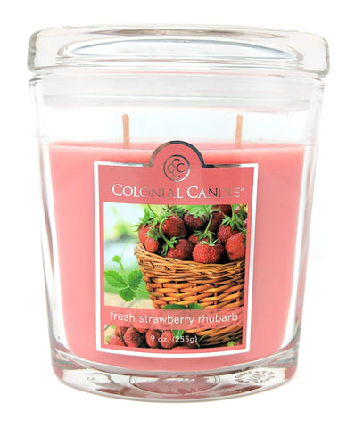 Colonial Candle 9 oz Fresh Strawberry Rhubarb Oval Jar