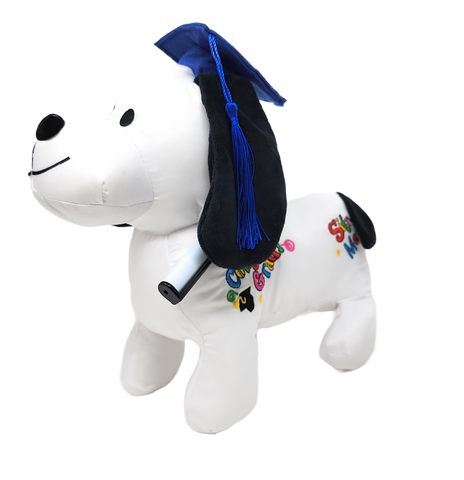 11" Autograph Grad Dog - Blue