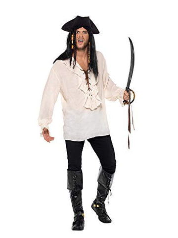 Smiffys Pirate Shirt Costume - Large - Chest Size 42-44 Off-White
