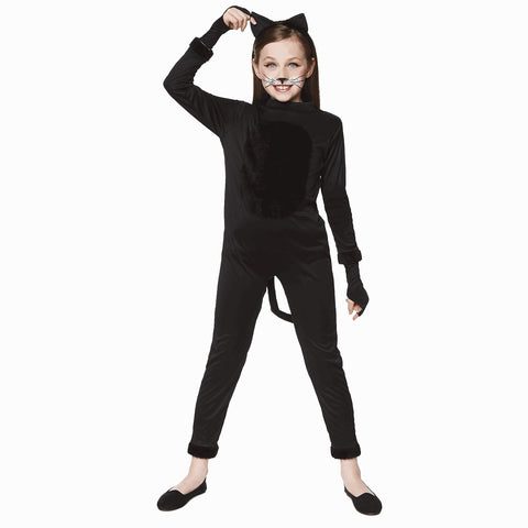 Classic Halloween Black Cat Girl's Costume Medium 5-6