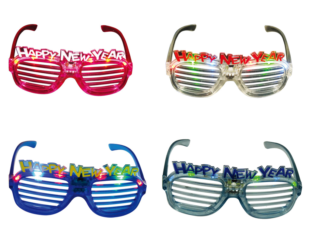 LED Happy New Year Slotted Glasses