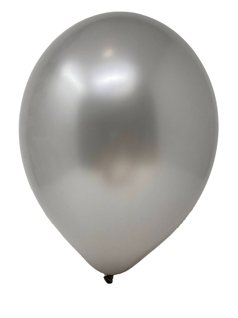 12" Metallic Latex Balloons - 50 Count - Silver