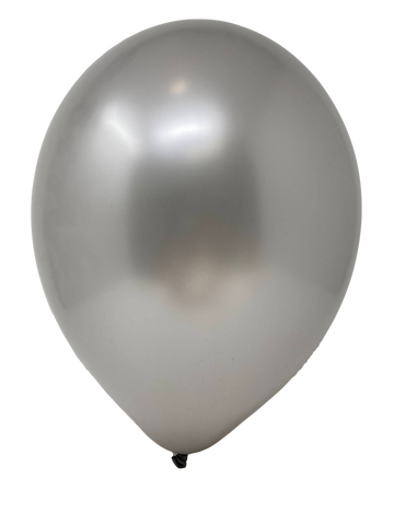 12" Metallic Latex Balloons - 50 Count - Silver