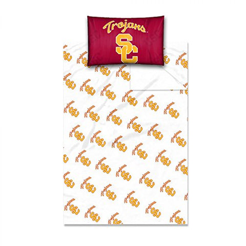 Northwest NCAA USC Trojans Unisex-Adult Sheet Set, Twin, Team Colors