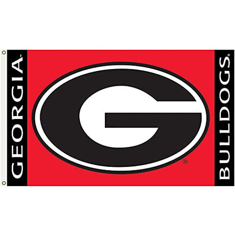 BSI PRODUCTS, INC. - Georgia Bulldogs 3?x5? Flag with Heavy-Duty Brass Grommets - UGA Football, Basketball & Baseball Pride - High Durability - Designed for Indoor or Outdoor Use - Great Gift Idea